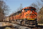 Loaded coal train rolls south